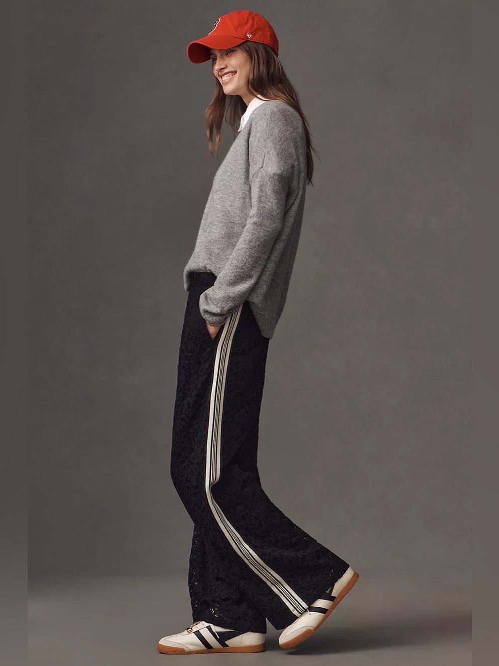 Maeve Brooklin Lace Track Pants